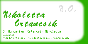 nikoletta ortancsik business card